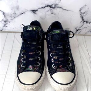 Converse Black Iridescent Low Top Sneakers
